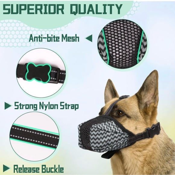 [Medium] - Dog Breathable Cloth Muzzle - Picture 5 of 7